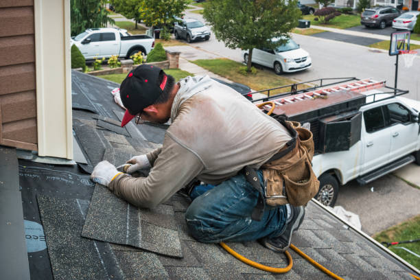 Professional Emergency Roof Repair technician working in Rustburg, VA